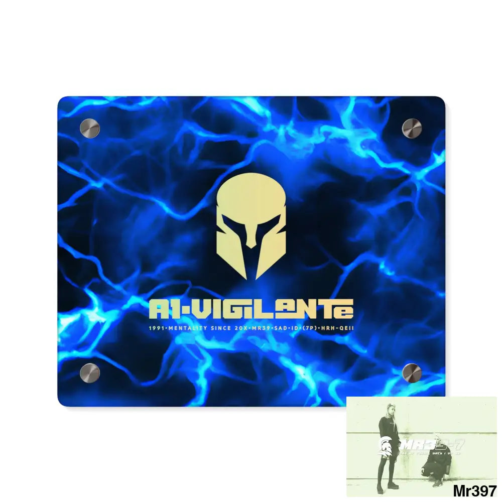 A1-Vigilante Electric Blue Acrylic Wall Art Panels 10″ x 8″ (Horizontal) / 0.25’’ Home Decor