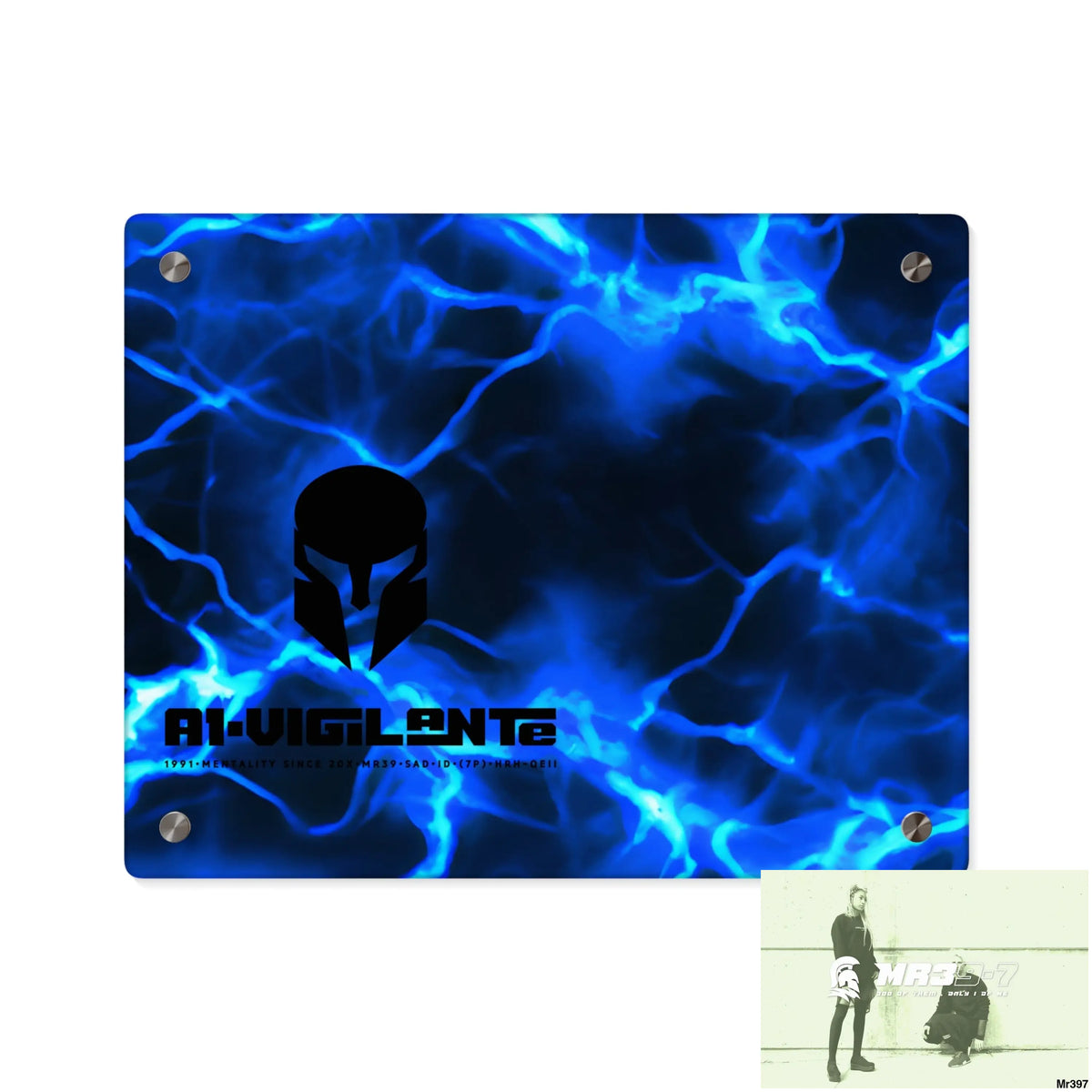 A1-Vigilante Electric Blue Acrylic Wall Art Panels 14″ x 11″ (Horizontal) / 0.25’’ Home Decor