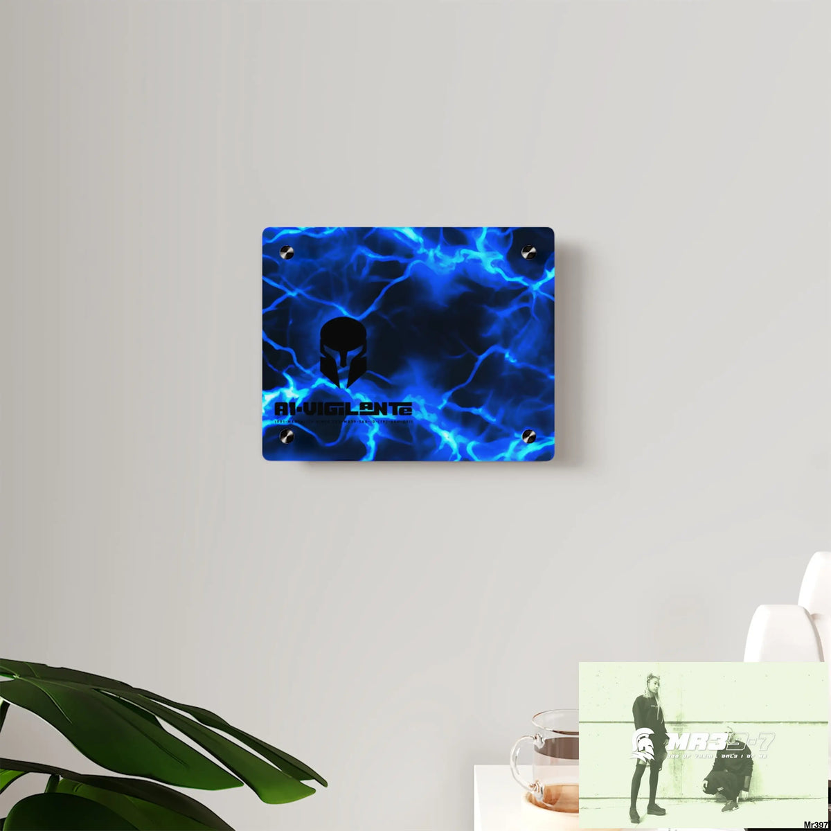 A1-Vigilante Electric Blue Acrylic Wall Art Panels Home Decor