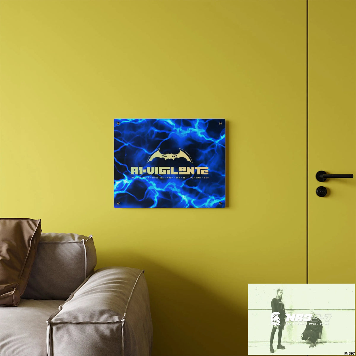 A1-Vigilante Electric Blue Acrylic Wall Art Panels Home Decor