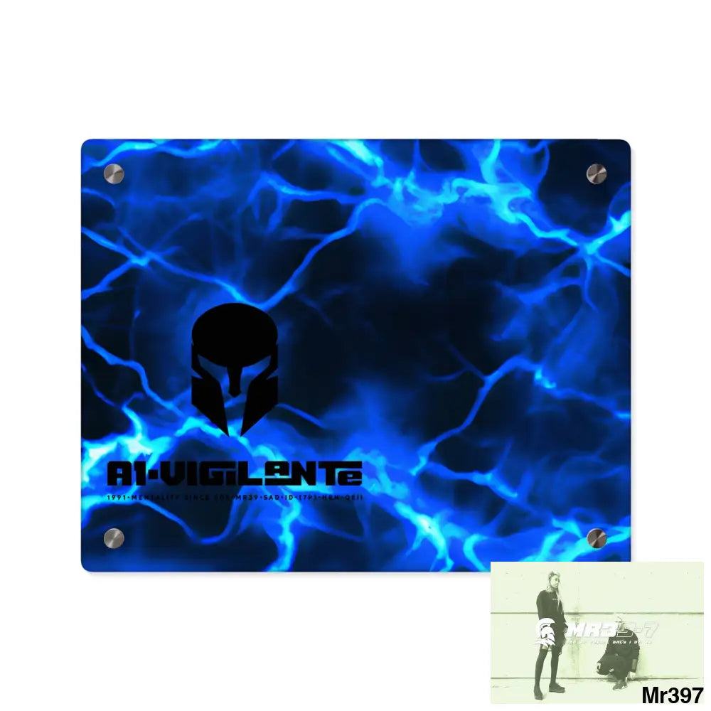 A1-Vigilante Electric Blue Acrylic Wall Art Panels 14″ x 11″ (Horizontal) / 0.25’’ Home Decor