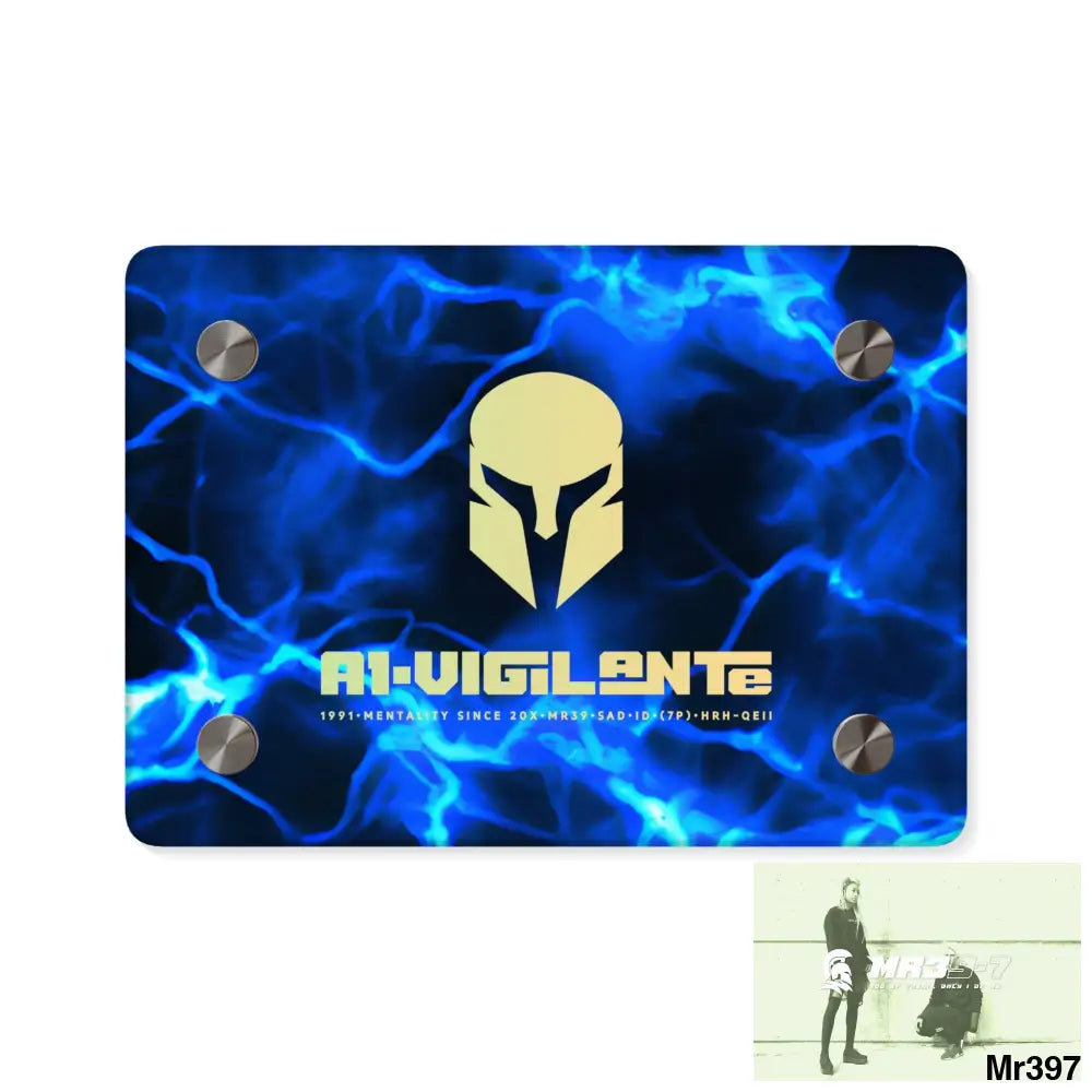 A1-Vigilante Electric Blue Acrylic Wall Art Panels 7’’ x 5’’ (Horizontal) / 0.25’’ Home Decor