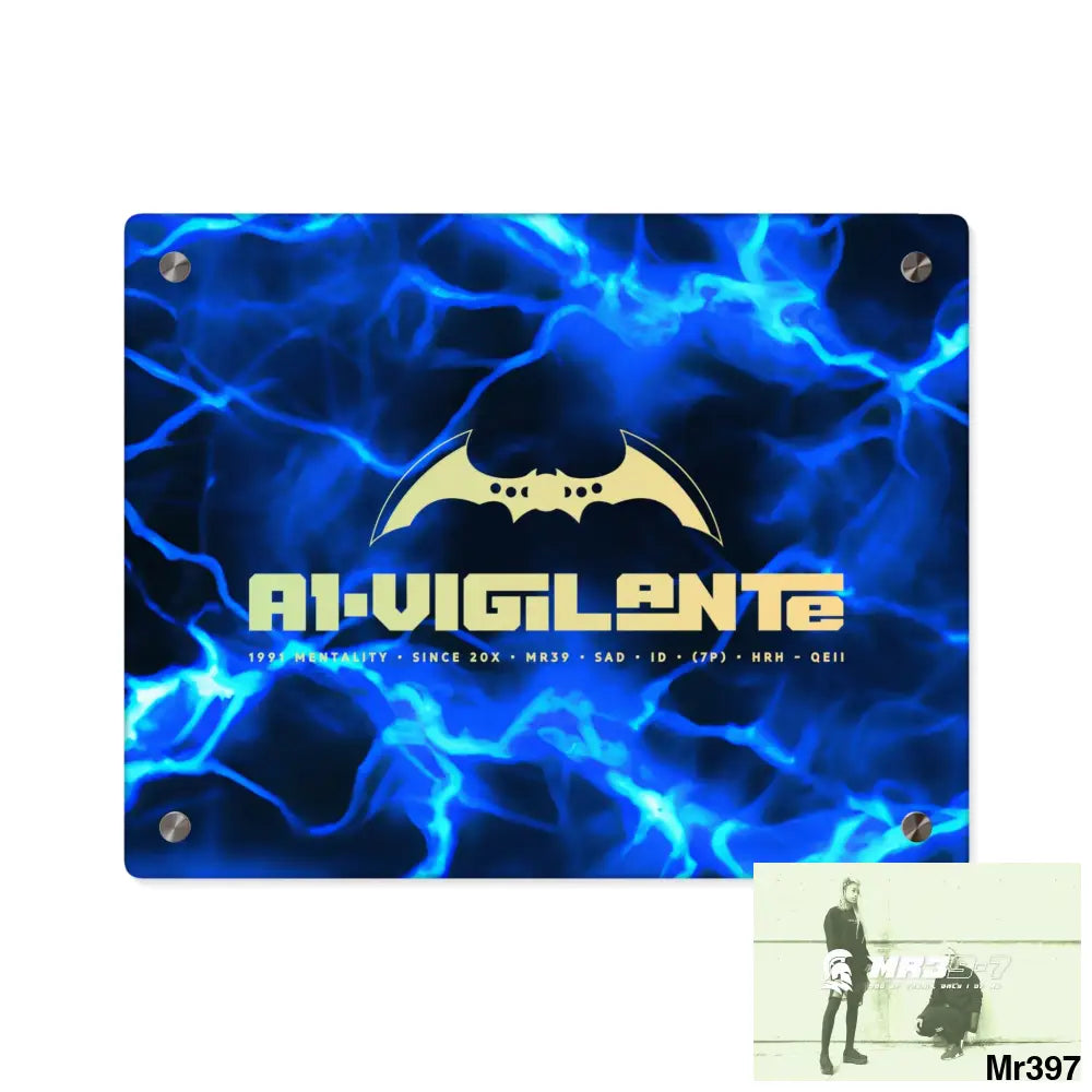 A1-Vigilante Electric Blue Acrylic Wall Art Panels 14″ x 11″ (Horizontal) / 0.25’’ Home Decor