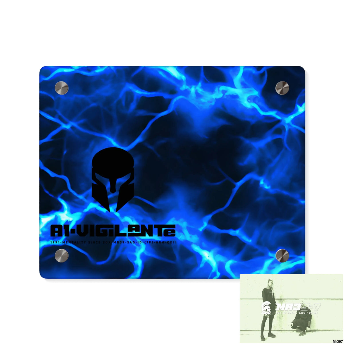 A1-Vigilante Electric Blue Acrylic Wall Art Panels 10″ x 8″ (Horizontal) / 0.25’’ Home Decor