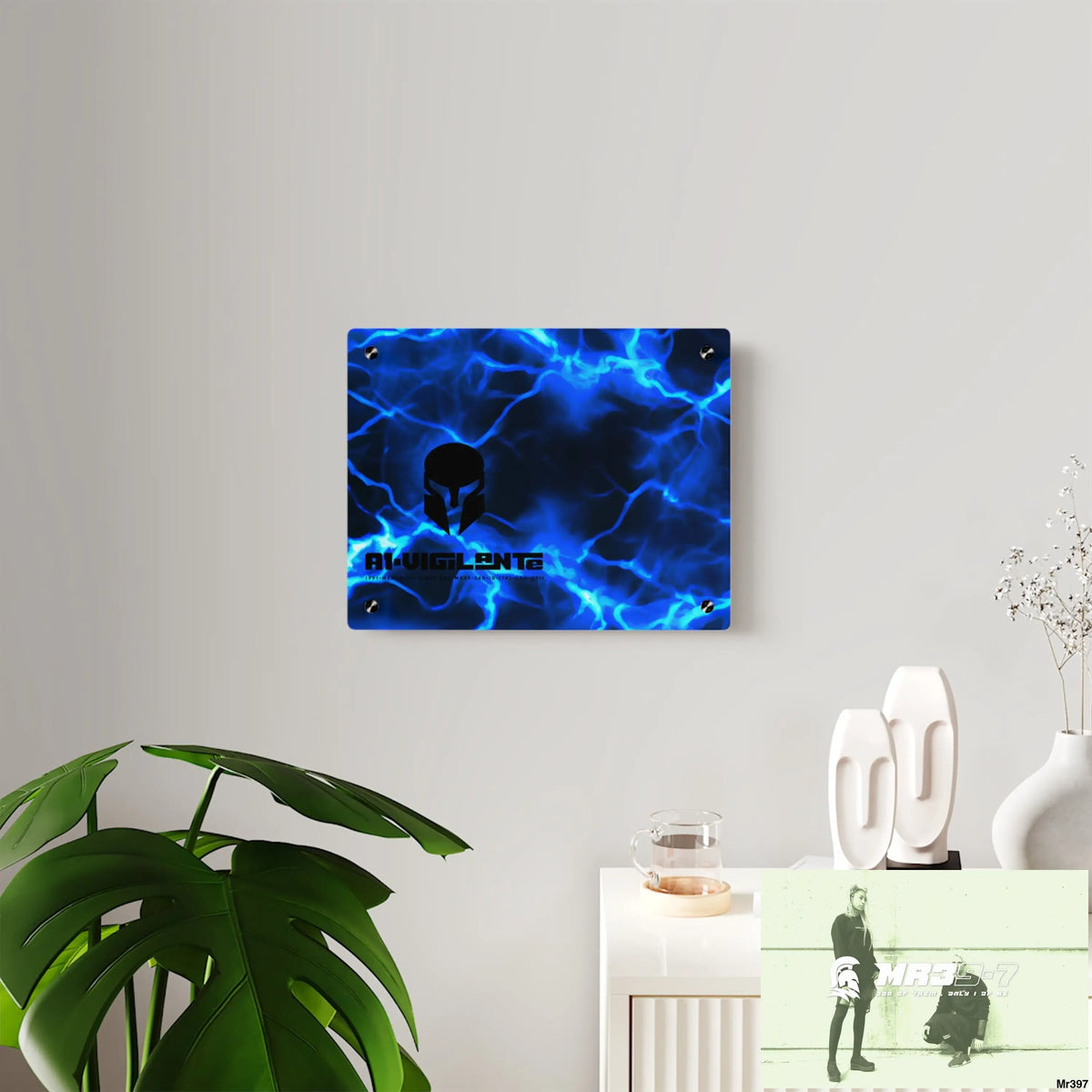 A1-Vigilante Electric Blue Acrylic Wall Art Panels Home Decor
