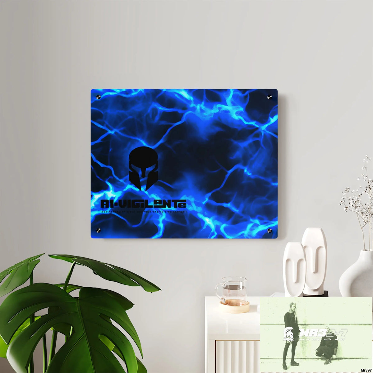 A1-Vigilante Electric Blue Acrylic Wall Art Panels Home Decor