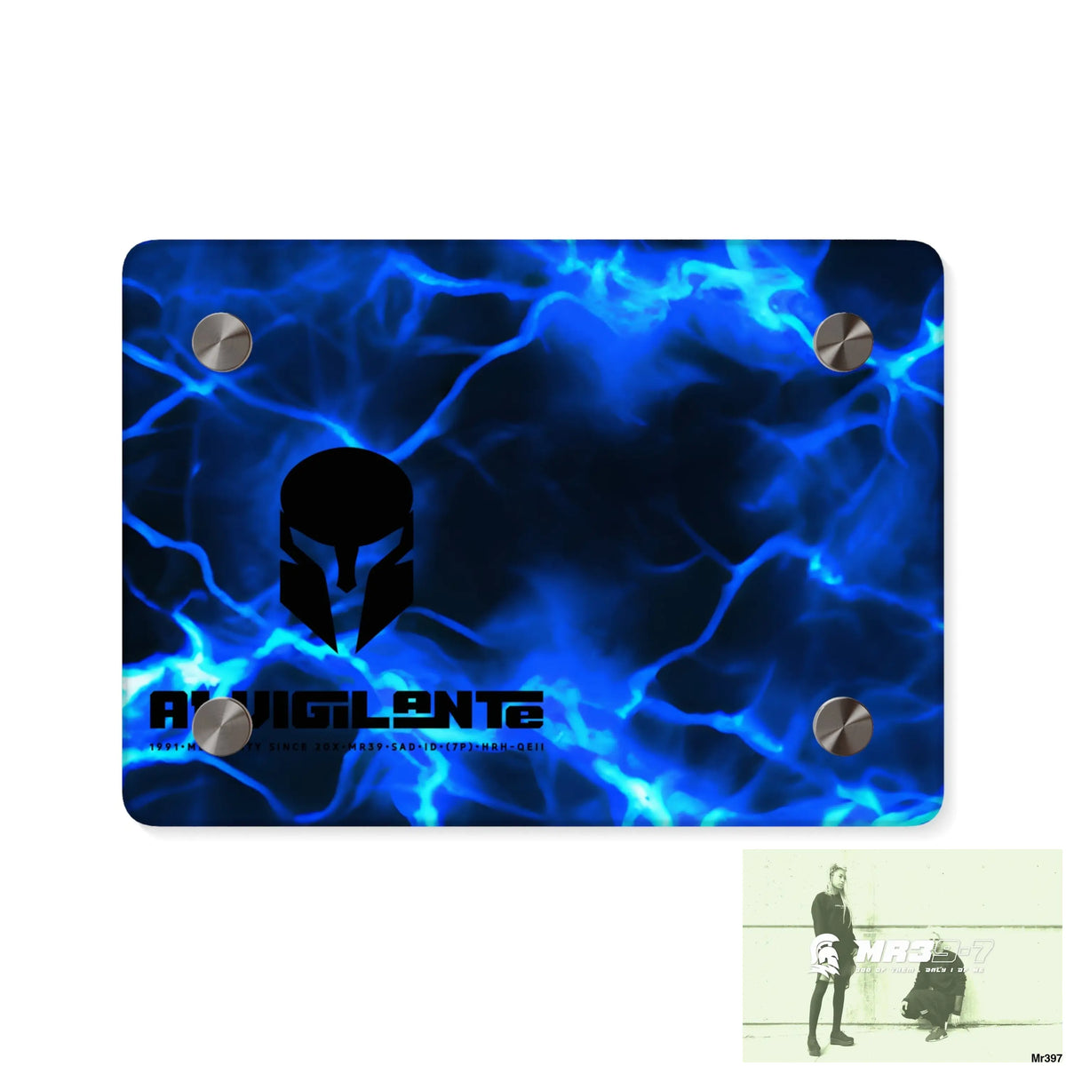 A1-Vigilante Electric Blue Acrylic Wall Art Panels 7’’ x 5’’ (Horizontal) / 0.25’’ Home Decor