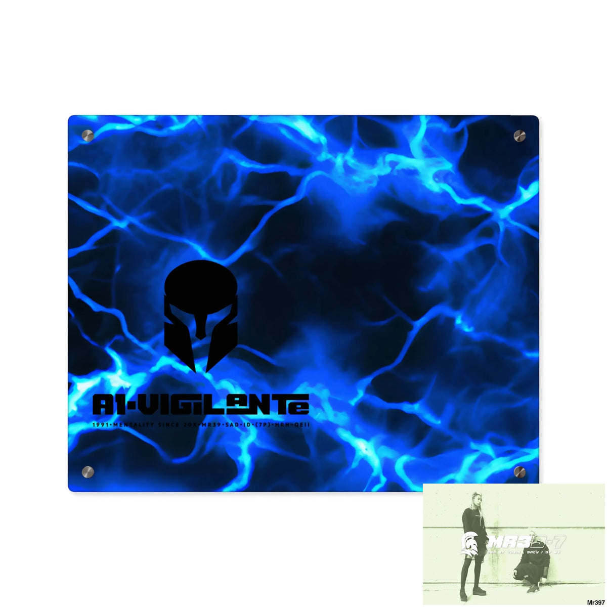 A1-Vigilante Electric Blue Acrylic Wall Art Panels 20″ x 16″ (Horizontal) / 0.25’’ Home Decor