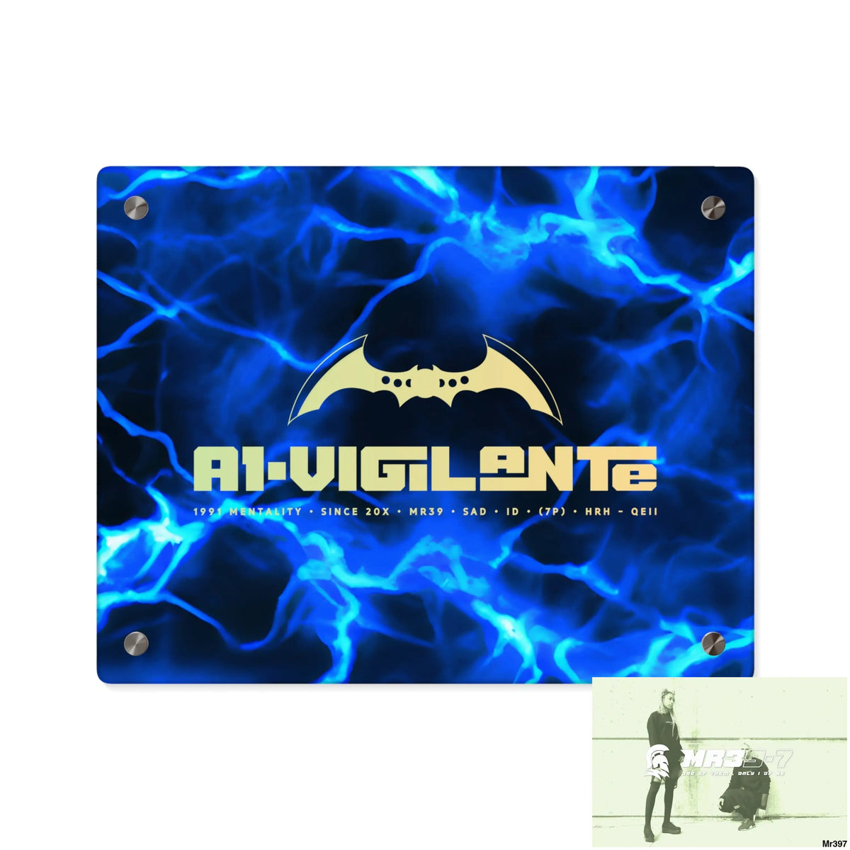 A1-Vigilante Electric Blue Acrylic Wall Art Panels 14″ x 11″ (Horizontal) / 0.25’’ Home Decor