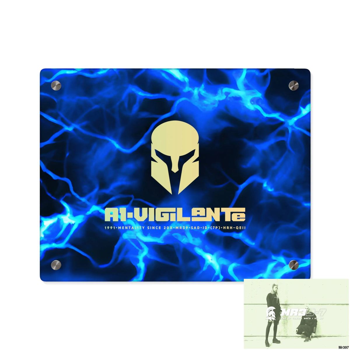 A1-Vigilante Electric Blue Acrylic Wall Art Panels 14″ x 11″ (Horizontal) / 0.25’’ Home Decor