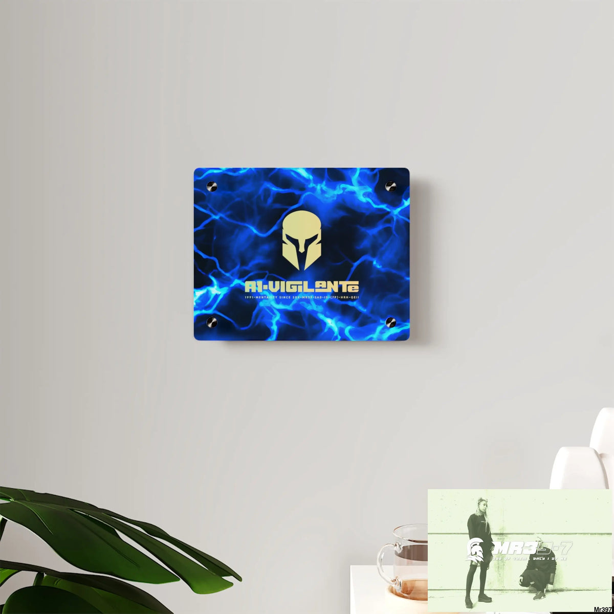 A1-Vigilante Electric Blue Acrylic Wall Art Panels Home Decor
