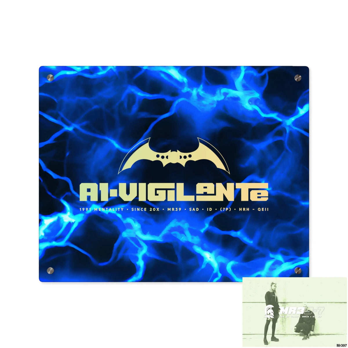 A1-Vigilante Electric Blue Acrylic Wall Art Panels 20″ x 16″ (Horizontal) / 0.25’’ Home Decor