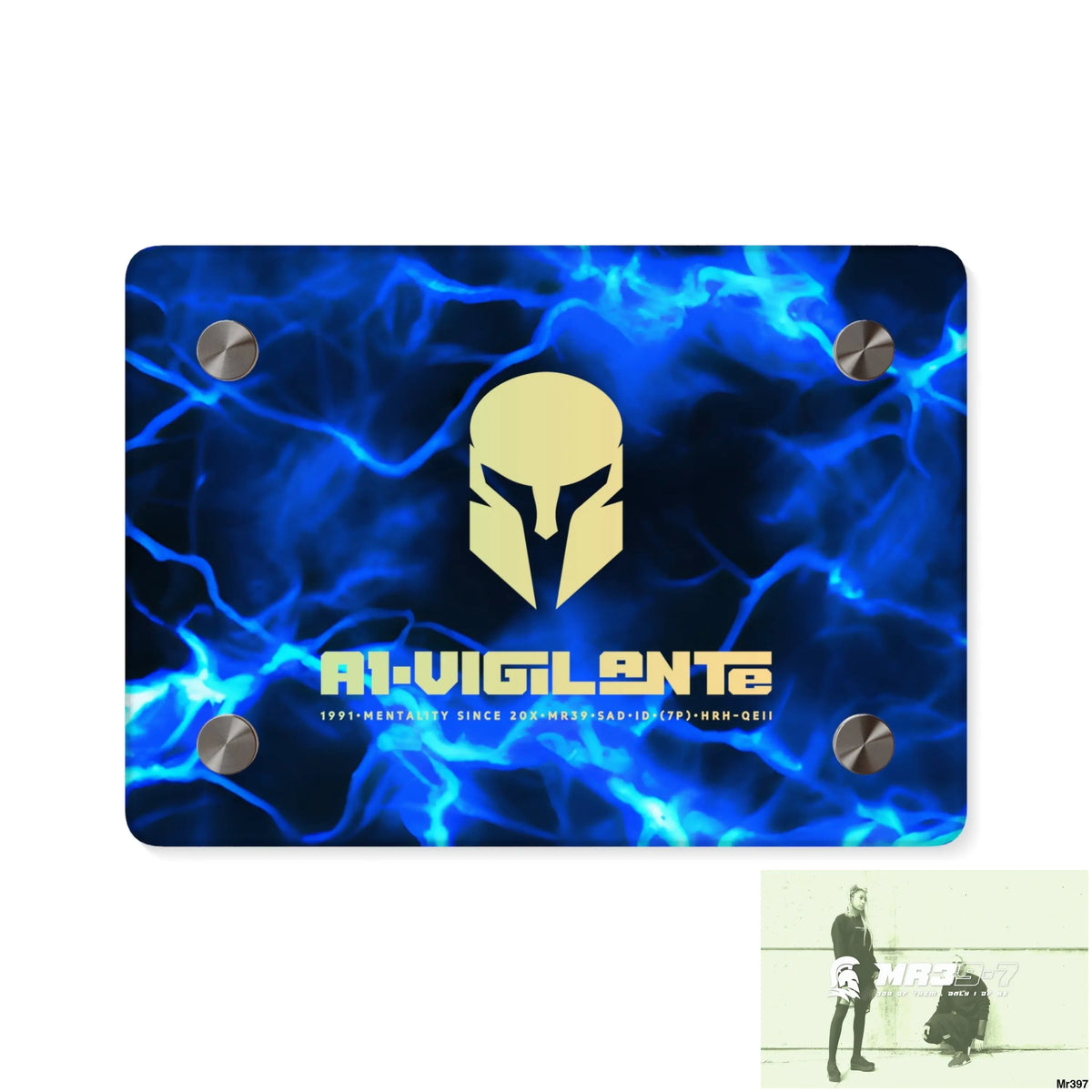 A1-Vigilante Electric Blue Acrylic Wall Art Panels 7’’ x 5’’ (Horizontal) / 0.25’’ Home Decor