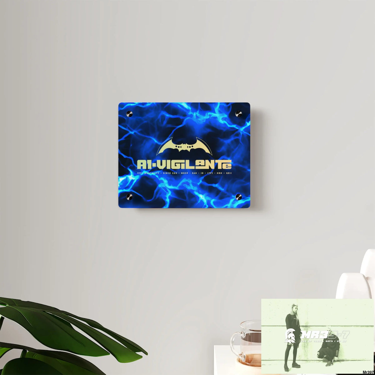 A1-Vigilante Electric Blue Acrylic Wall Art Panels Home Decor
