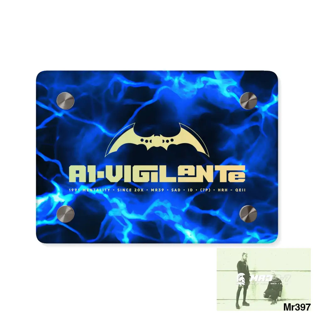 A1-Vigilante Electric Blue Acrylic Wall Art Panels 7’’ x 5’’ (Horizontal) / 0.25’’ Home Decor