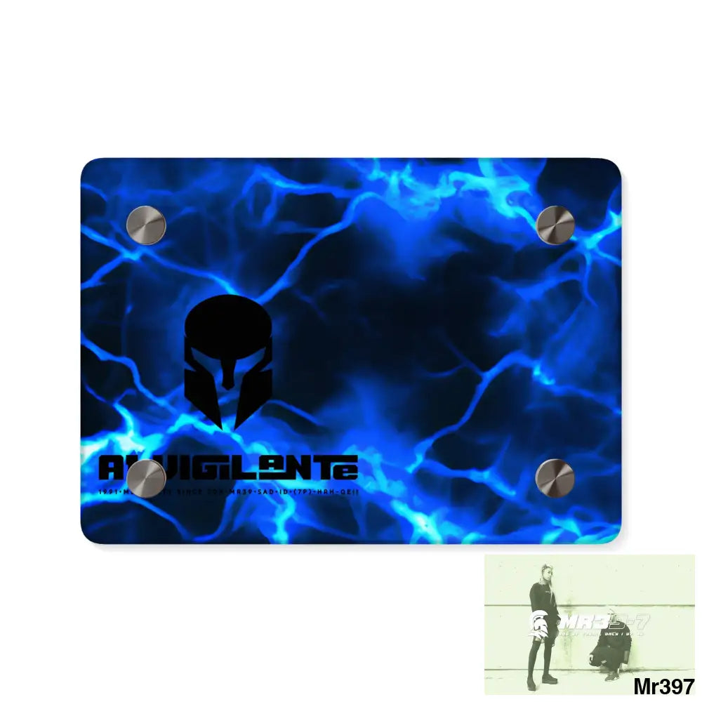 A1-Vigilante Electric Blue Acrylic Wall Art Panels 7’’ x 5’’ (Horizontal) / 0.25’’ Home Decor