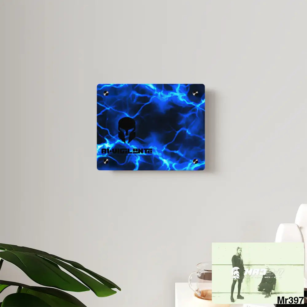 A1-Vigilante Electric Blue Acrylic Wall Art Panels Home Decor