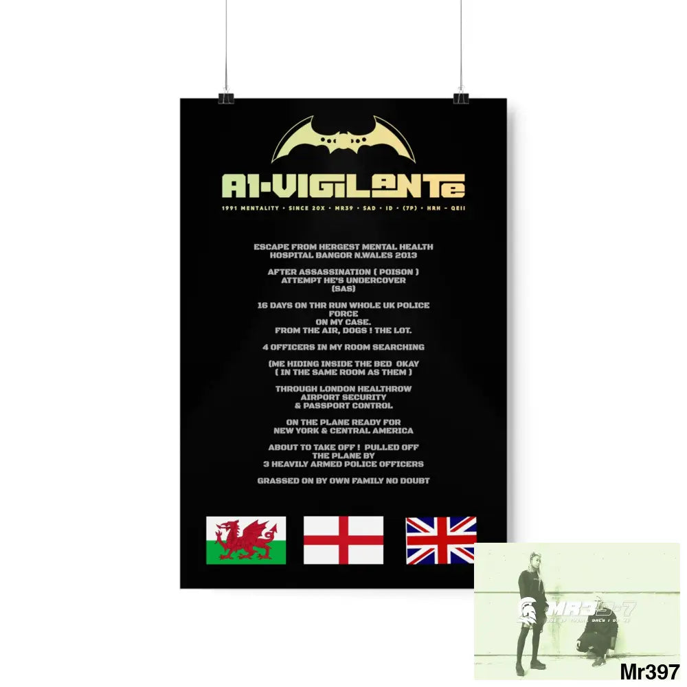 A1-Vigilante Escape from Hergest MH Hospital 2013 Matte Vertical Posters 12″ x 18″ / Matte Poster