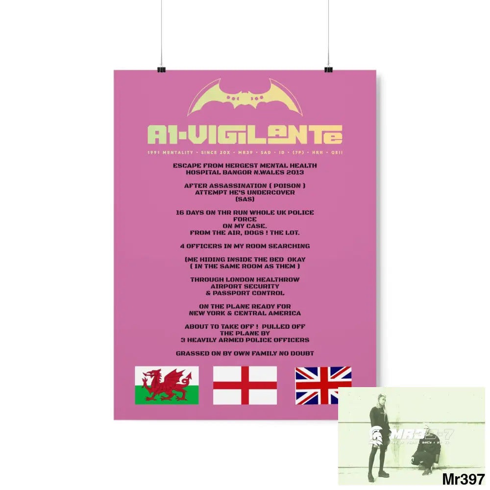 A1-Vigilante Escape from Hergest MH Hospital 2013 Matte Vertical Posters 18″ x 24″ / Matte Poster