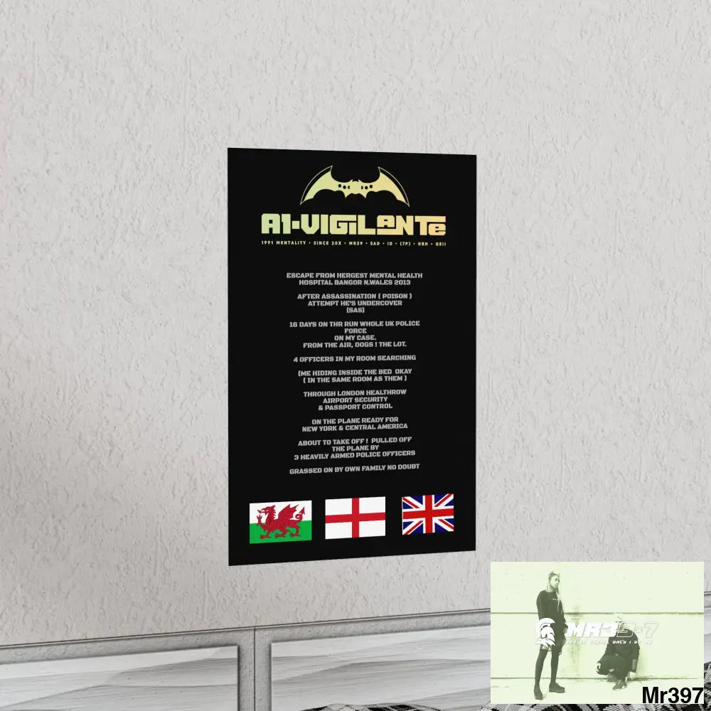 A1-Vigilante Escape from Hergest MH Hospital 2013 Matte Vertical Posters Poster