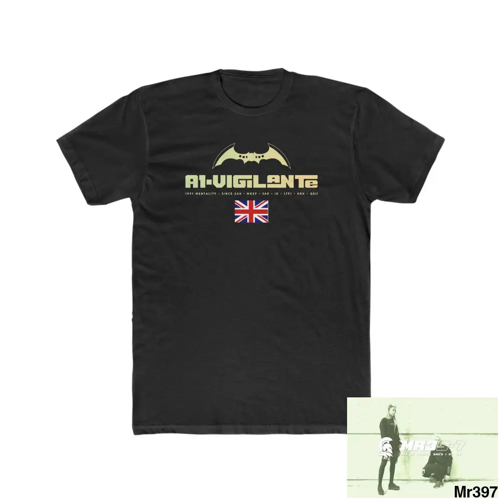 A1- Vigilante FUCK COUNTY LINES Men’s Cotton Crew Tee Solid Black / XS T-Shirt