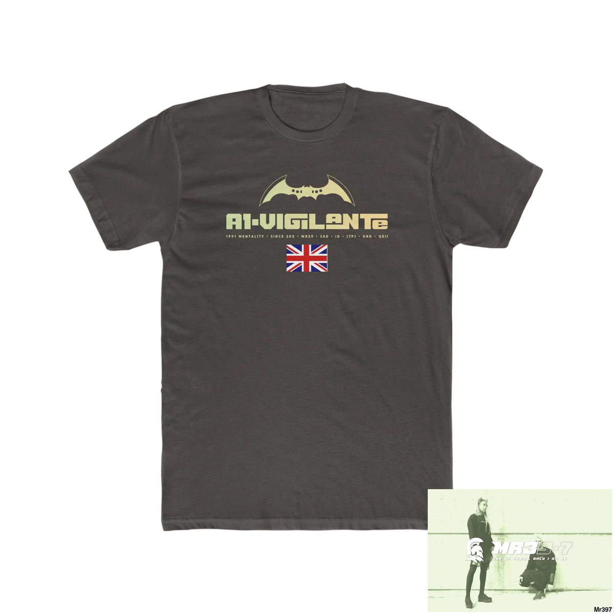 A1- Vigilante FUCK COUNTY LINES Men’s Cotton Crew Tee Solid Dark Chocolate / S T-Shirt