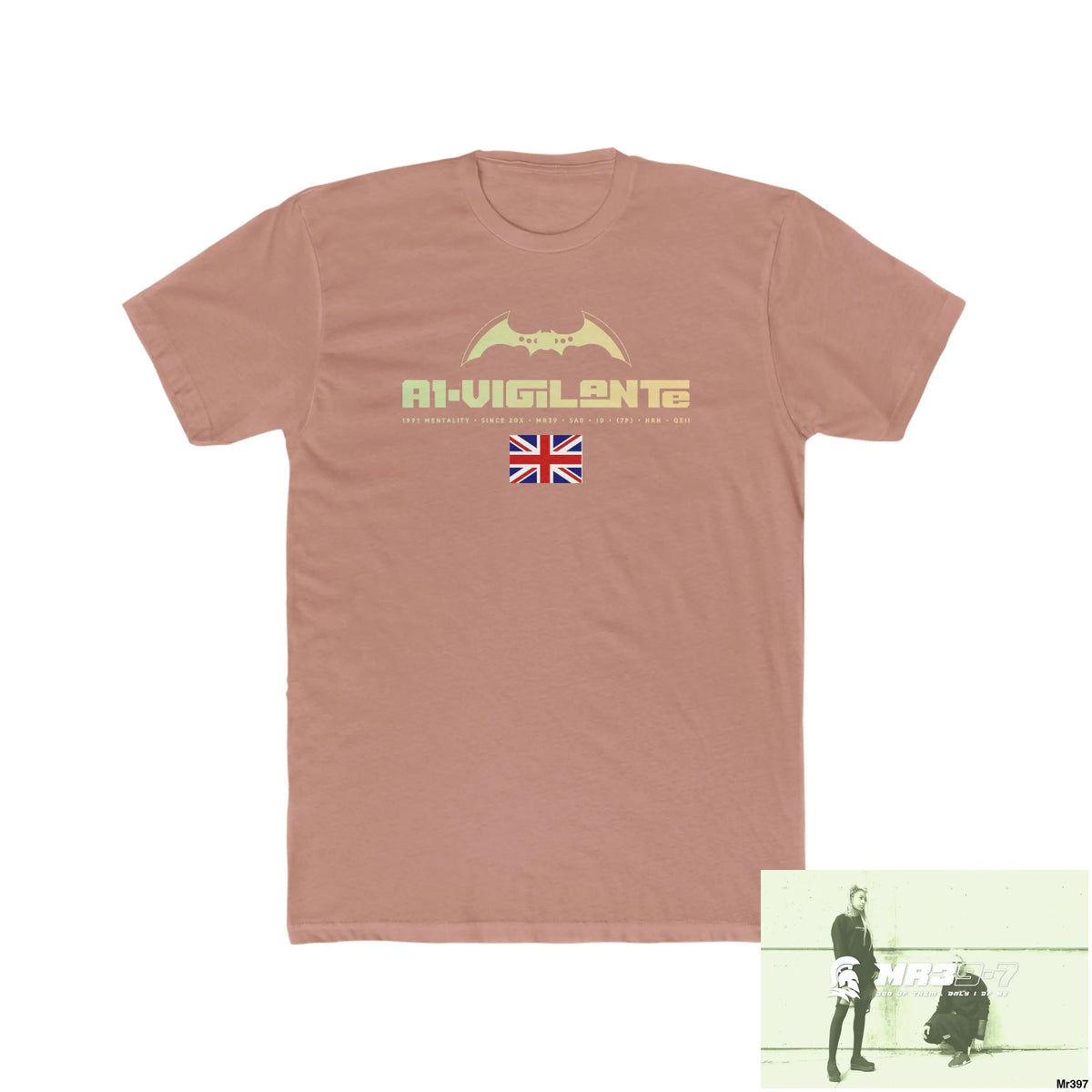 A1- Vigilante FUCK COUNTY LINES Men’s Cotton Crew Tee Solid Desert Pink / S T-Shirt
