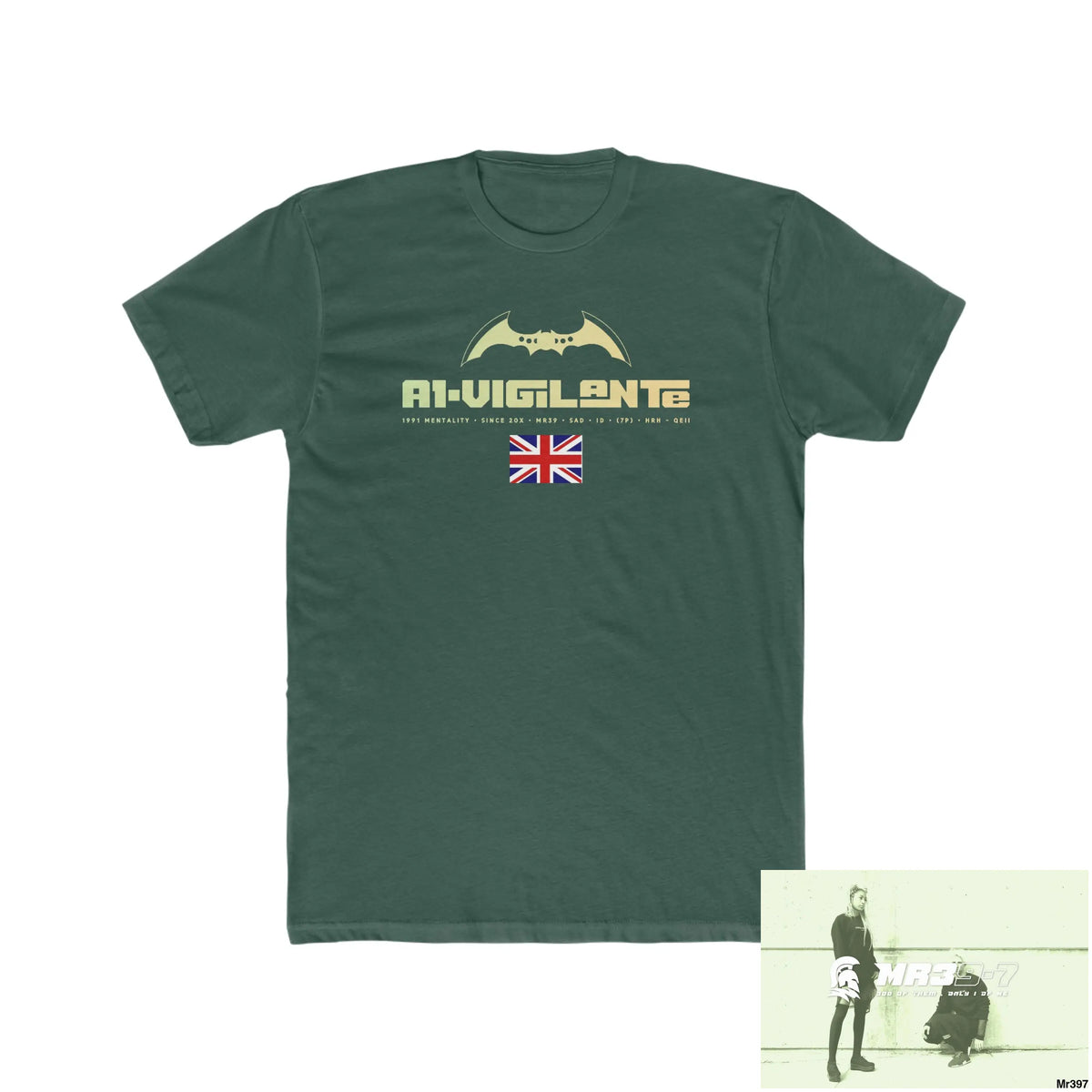 A1- Vigilante FUCK COUNTY LINES Men’s Cotton Crew Tee Solid Forest Green / S T-Shirt