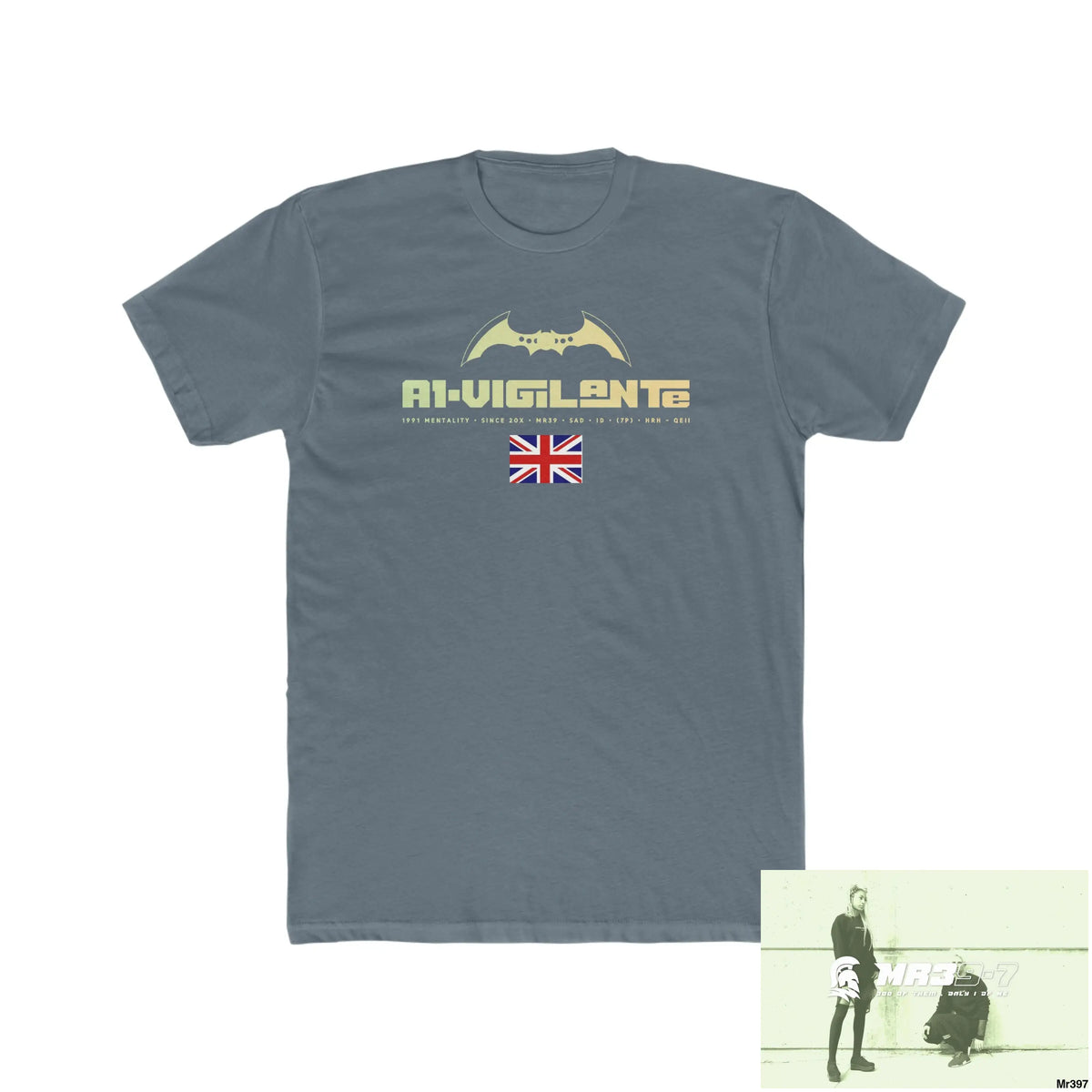 A1- Vigilante FUCK COUNTY LINES Men’s Cotton Crew Tee Solid Indigo / S T-Shirt