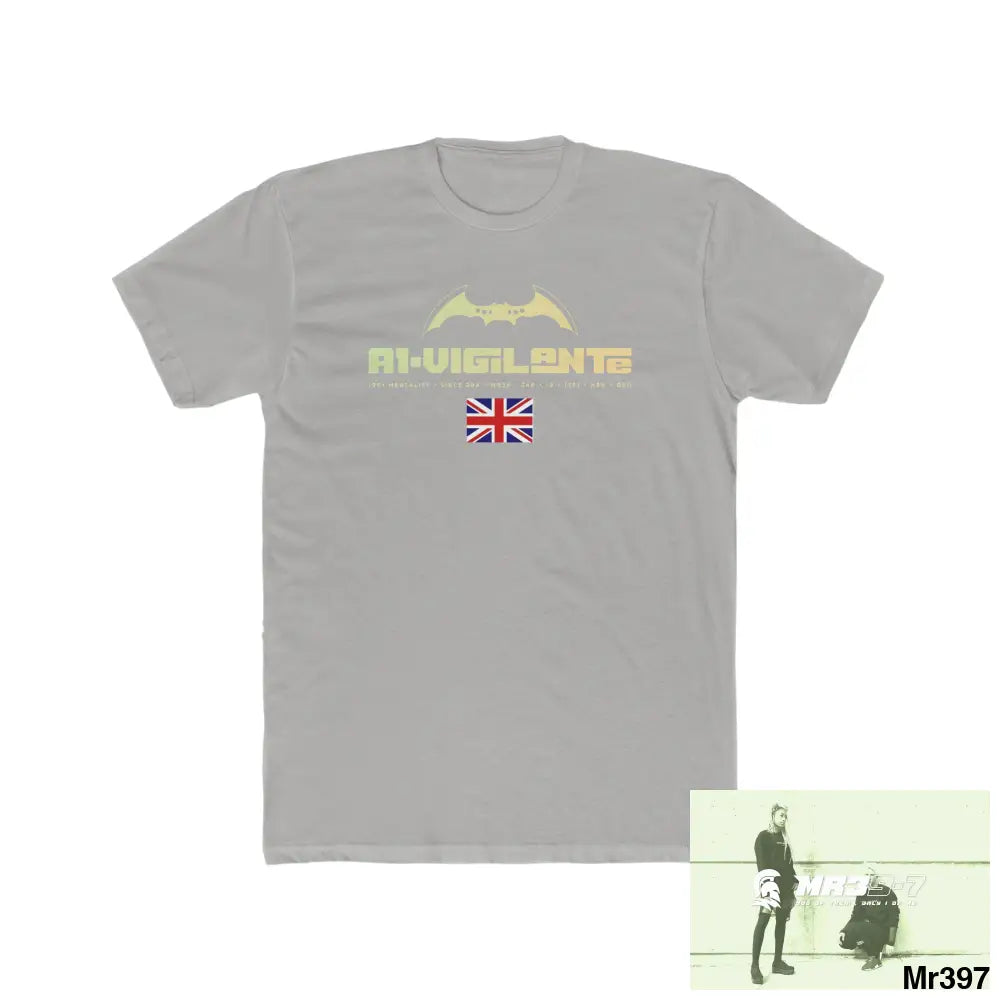 A1- Vigilante FUCK COUNTY LINES Men’s Cotton Crew Tee Solid Light Grey / S T-Shirt