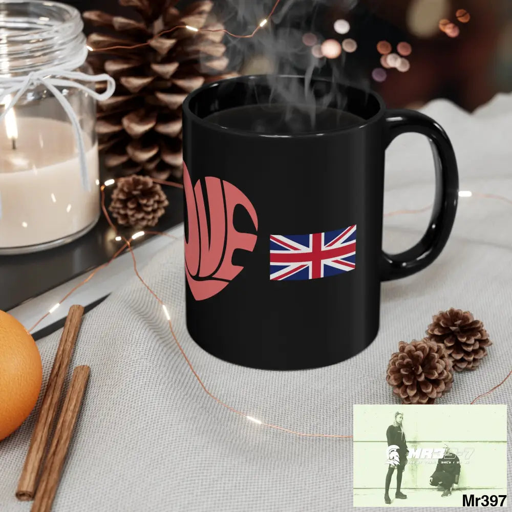 A1-Vigilante GBR Love 11oz Black Mug 11oz Mug