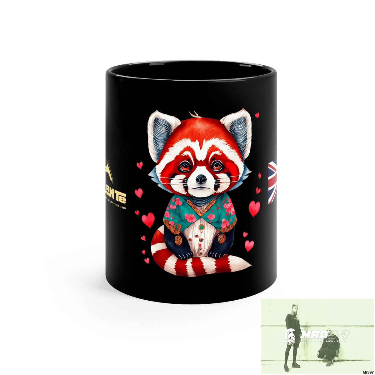 A1-Vigilante GBR Valentine’s Day Cute Red Panda 11oz Black Mug 11oz Mug