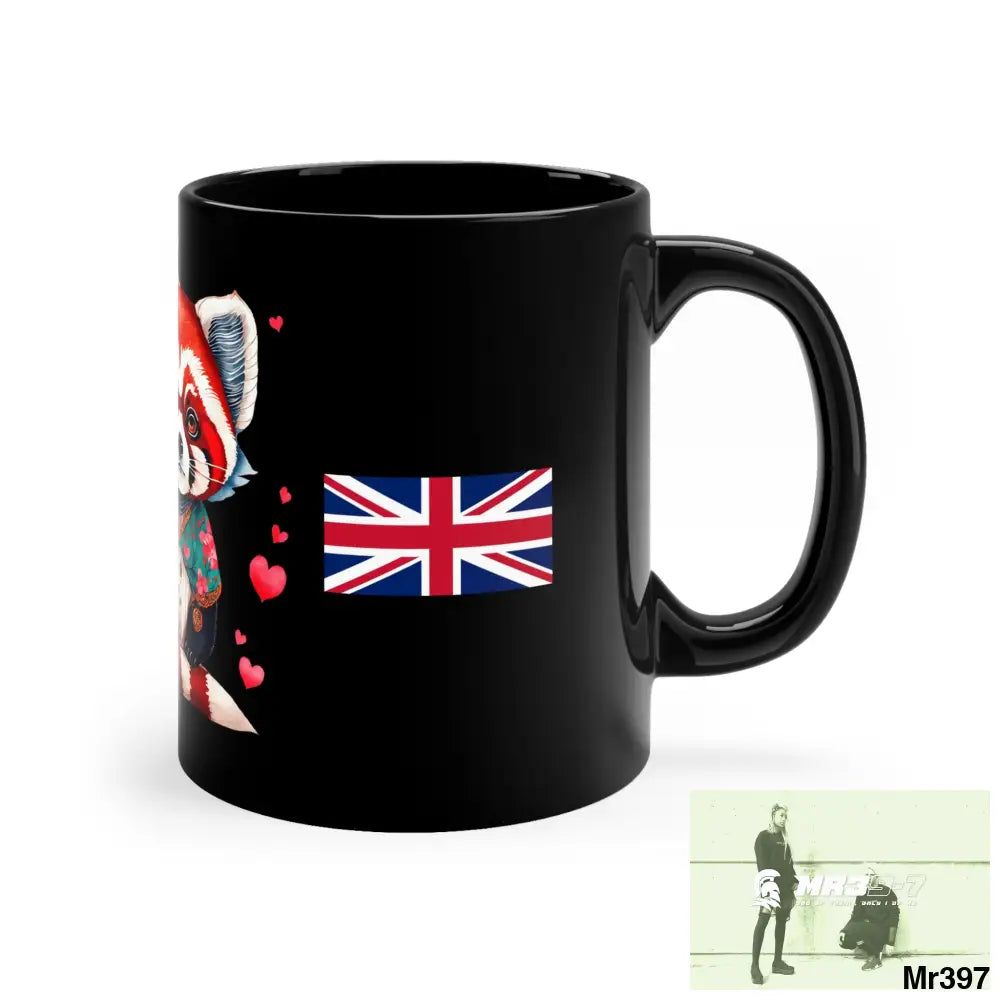 A1-Vigilante GBR Valentine’s Day Cute Red Panda 11oz Black Mug 11oz Mug