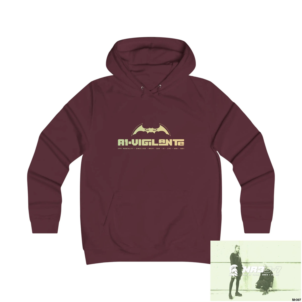 A1-Vigilante Girlie College Hoodie S / Burgundy Hoodie