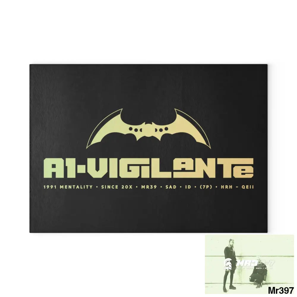 A1- Vigilante Glass Cutting Board 8’’ x 11’’ / Rectangle Home Decor