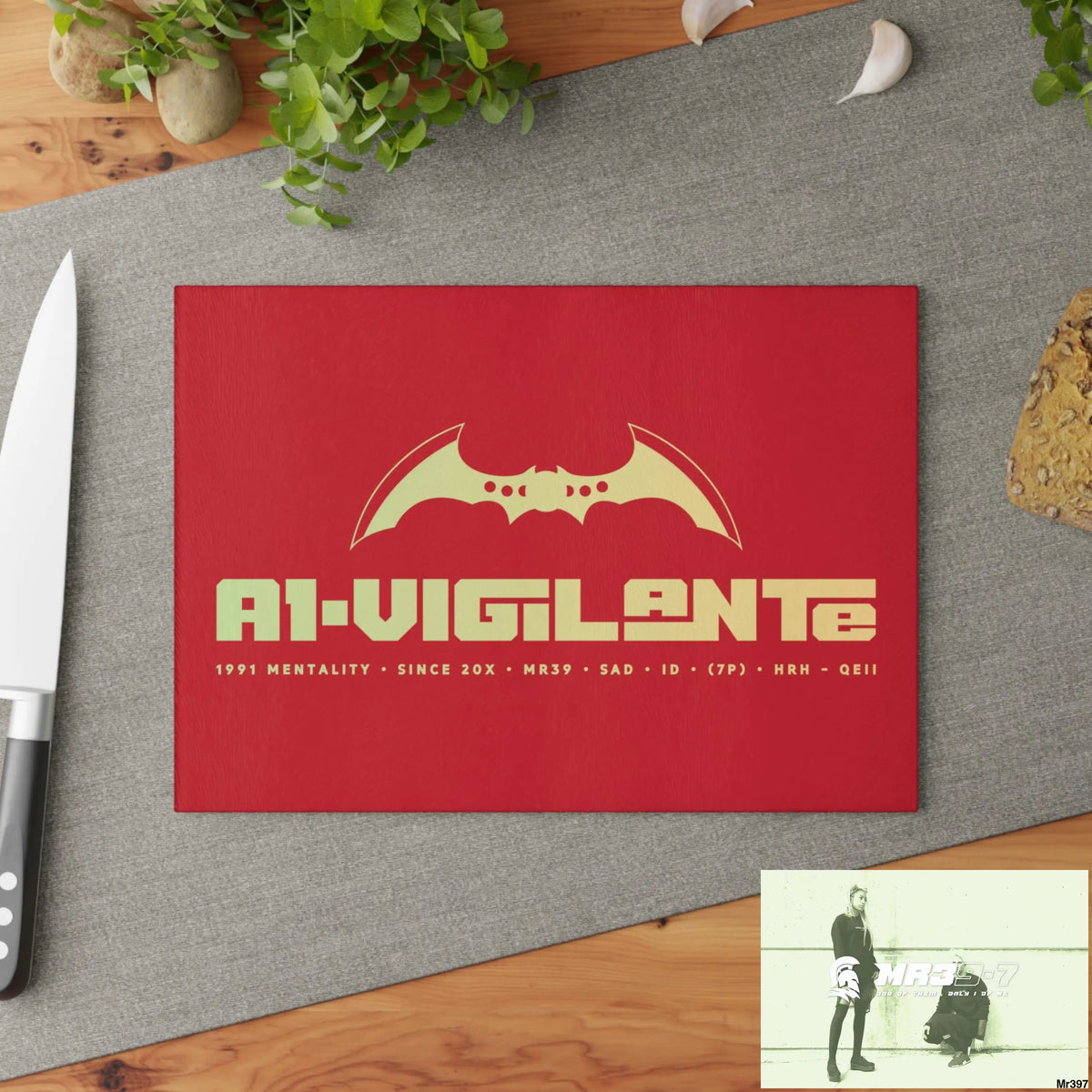 A1- Vigilante Glass Cutting Board 8’’ x 11’’ / Rectangle Home Decor