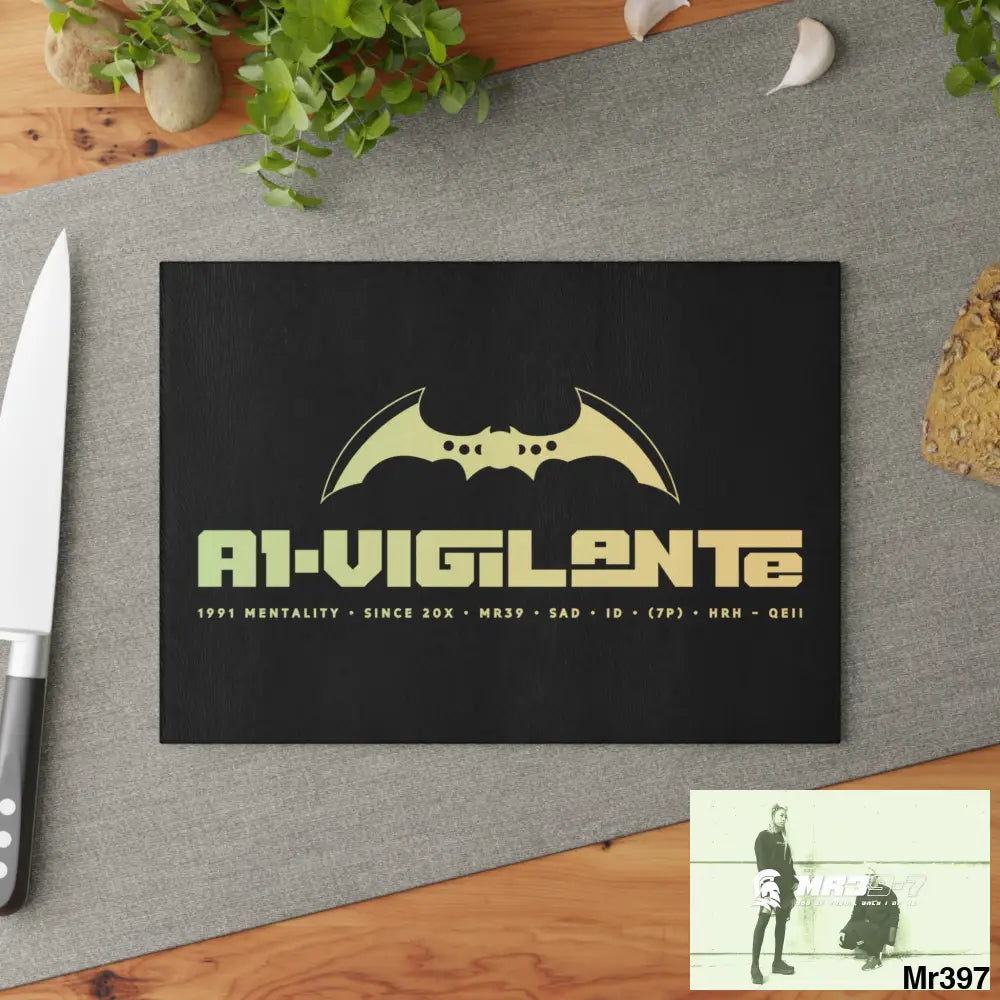 A1- Vigilante Glass Cutting Board Home Decor