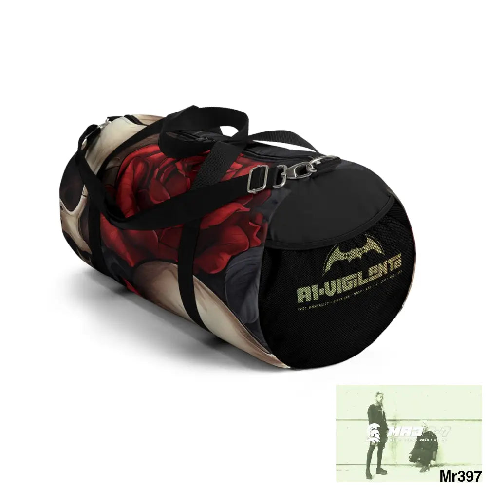 A1-Vigilante Gothic Skulls & Roses Duffel Bag Bags