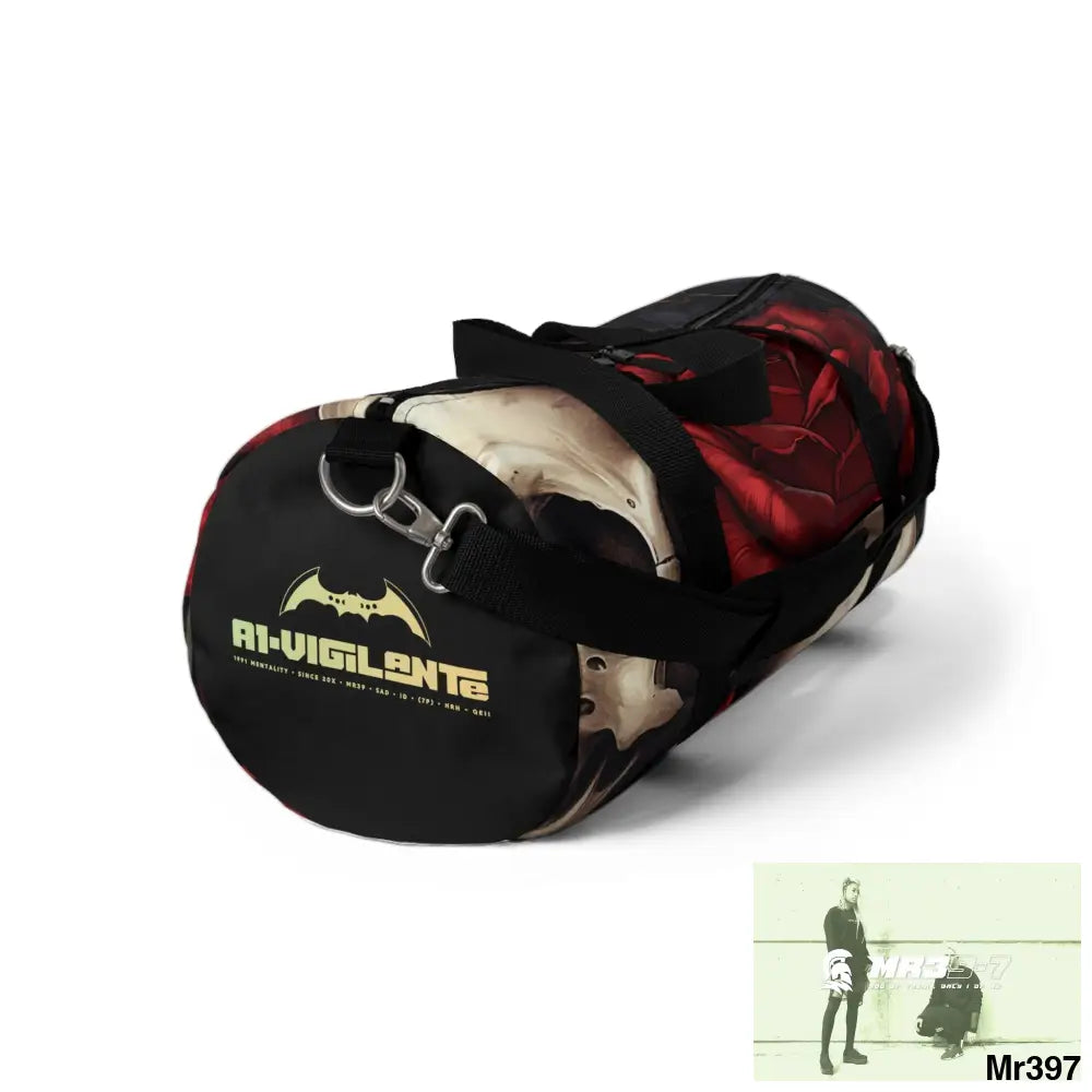 A1-Vigilante Gothic Skulls & Roses Duffel Bag Bags