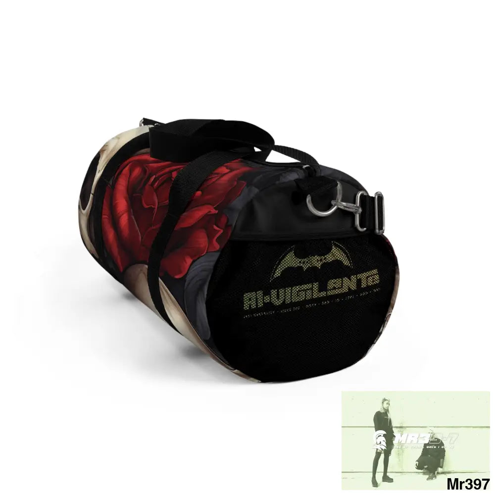 A1-Vigilante Gothic Skulls & Roses Duffel Bag Bags