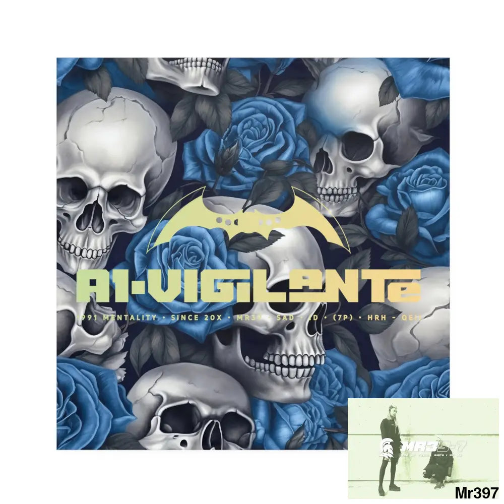 A1-Vigilante Gothic Skulls & Roses Napkins 4-piece set / White / 19’’ × 19’’ Accessories