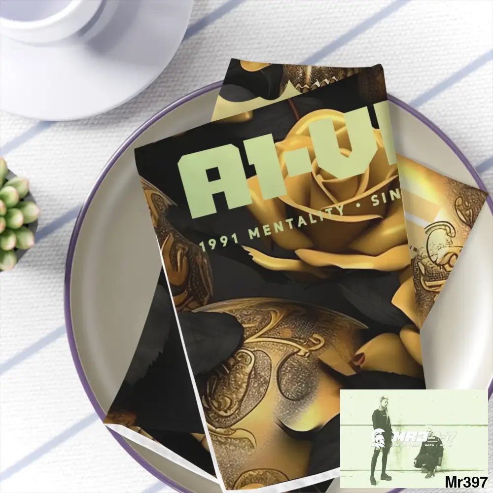 A1-Vigilante Gothic Skulls & Roses Napkins 4-piece set / White / 19’’ × 19’’ Accessories