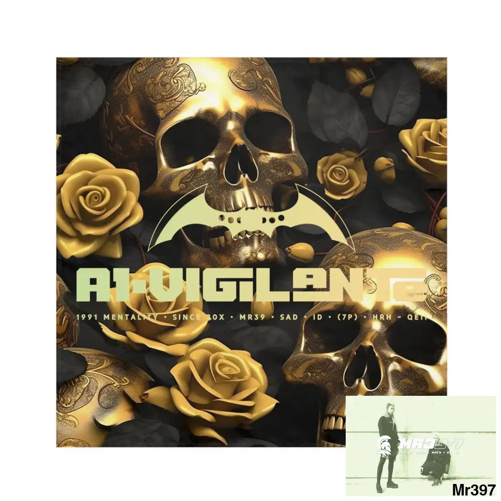 A1-Vigilante Gothic Skulls & Roses Napkins 4-piece set / White / 19’’ × 19’’ Accessories