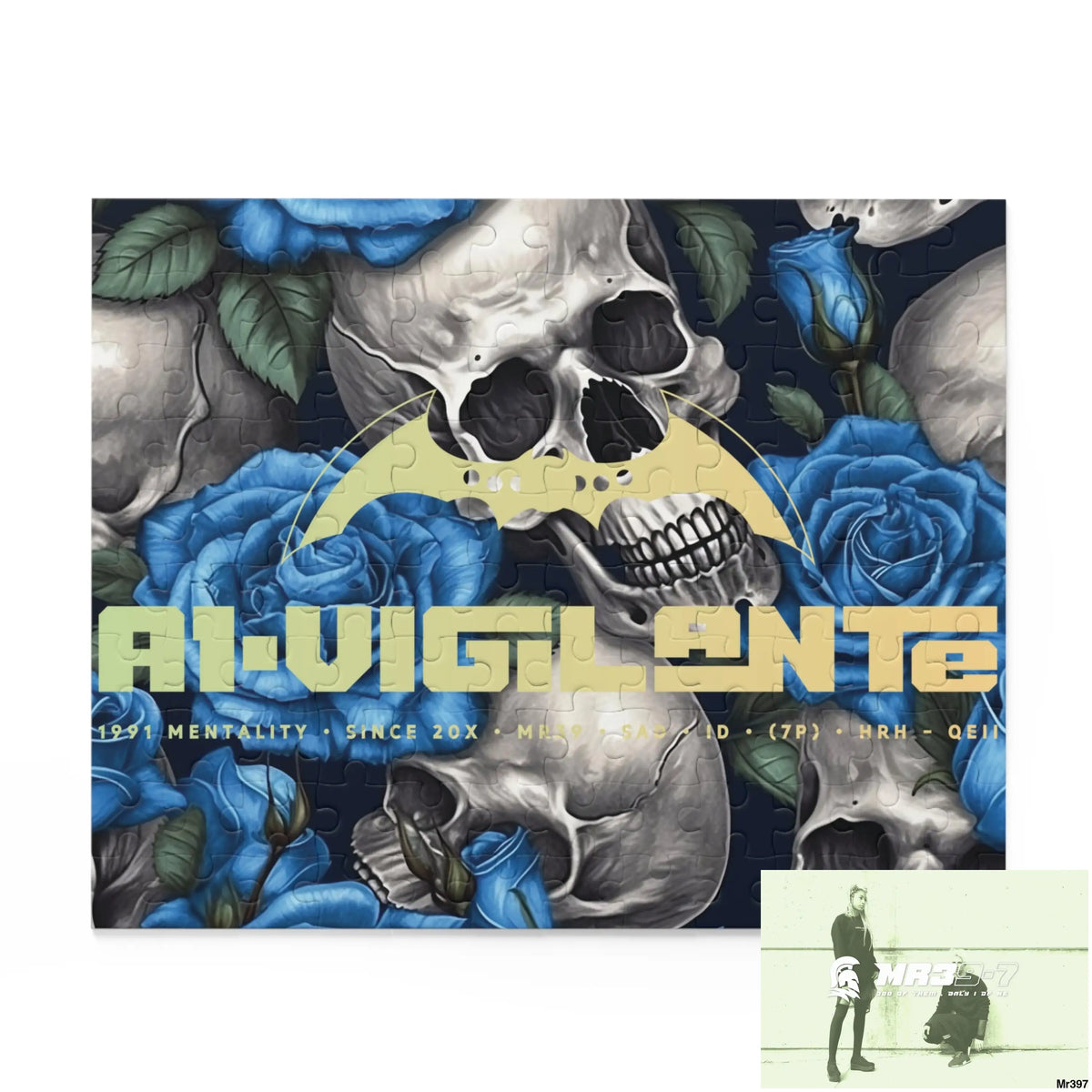 A1-Vigilante Gothic skulls & Roses Puzzle (120 252 500-Piece) 10’’ × 8’’ (120 pcs) Puzzle
