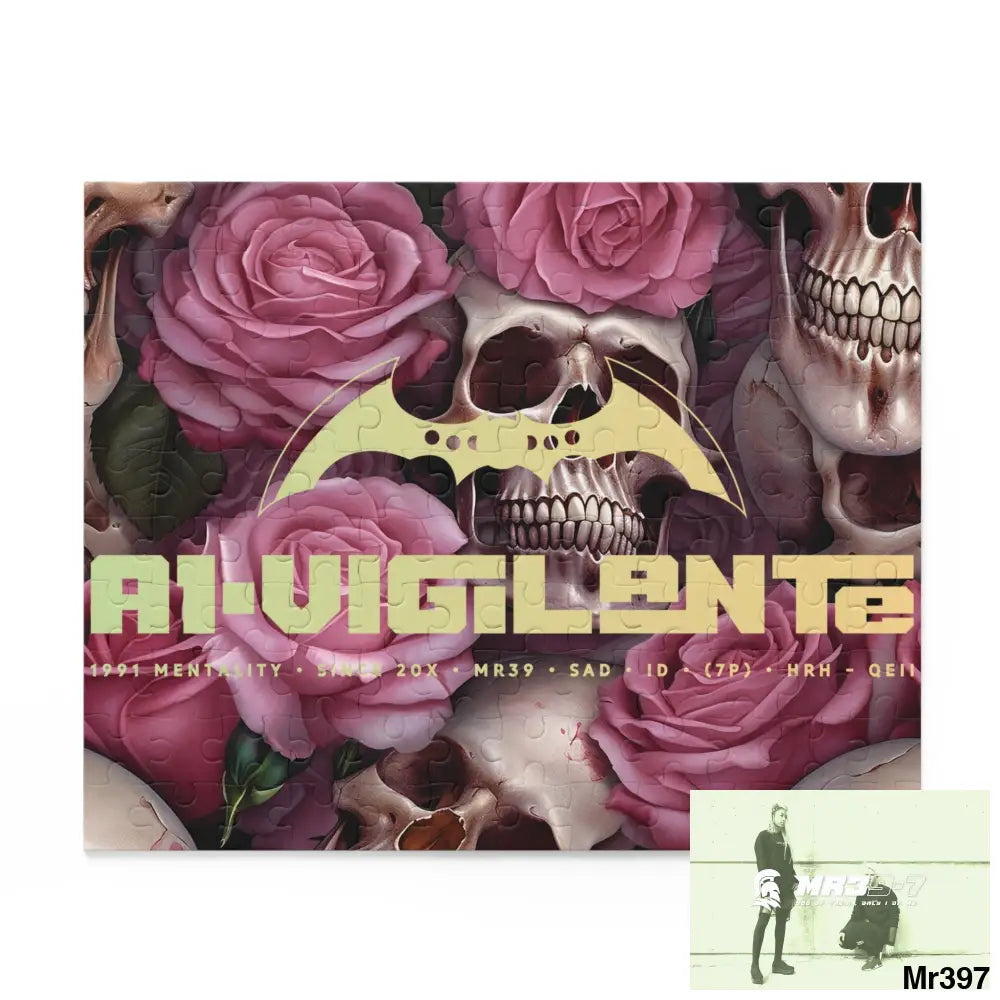 A1-Vigilante Gothic skulls & Roses Puzzle (120 252 500-Piece) 10’’ × 8’’ (120 pcs) Puzzle