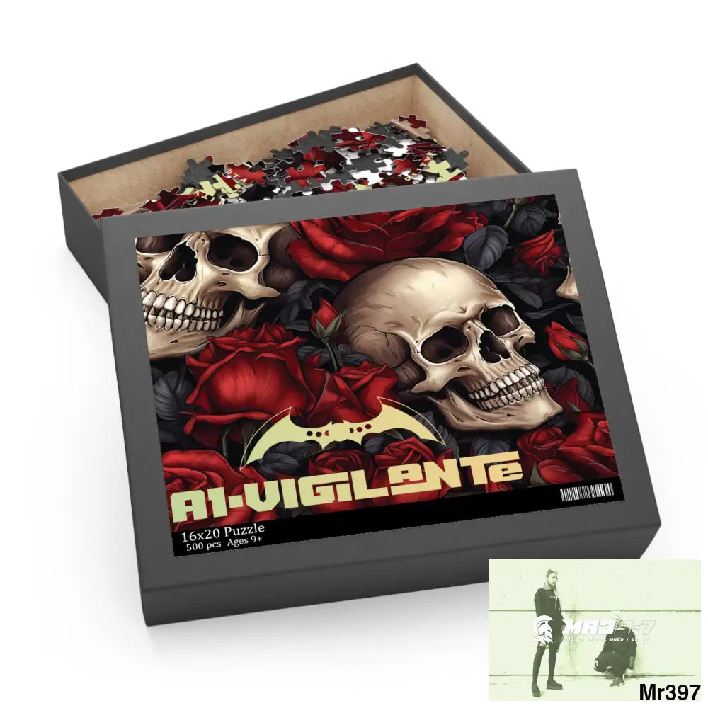 A1-vigilante Gothic skulls & Roses Puzzle (120 252 500-Piece) Puzzle
