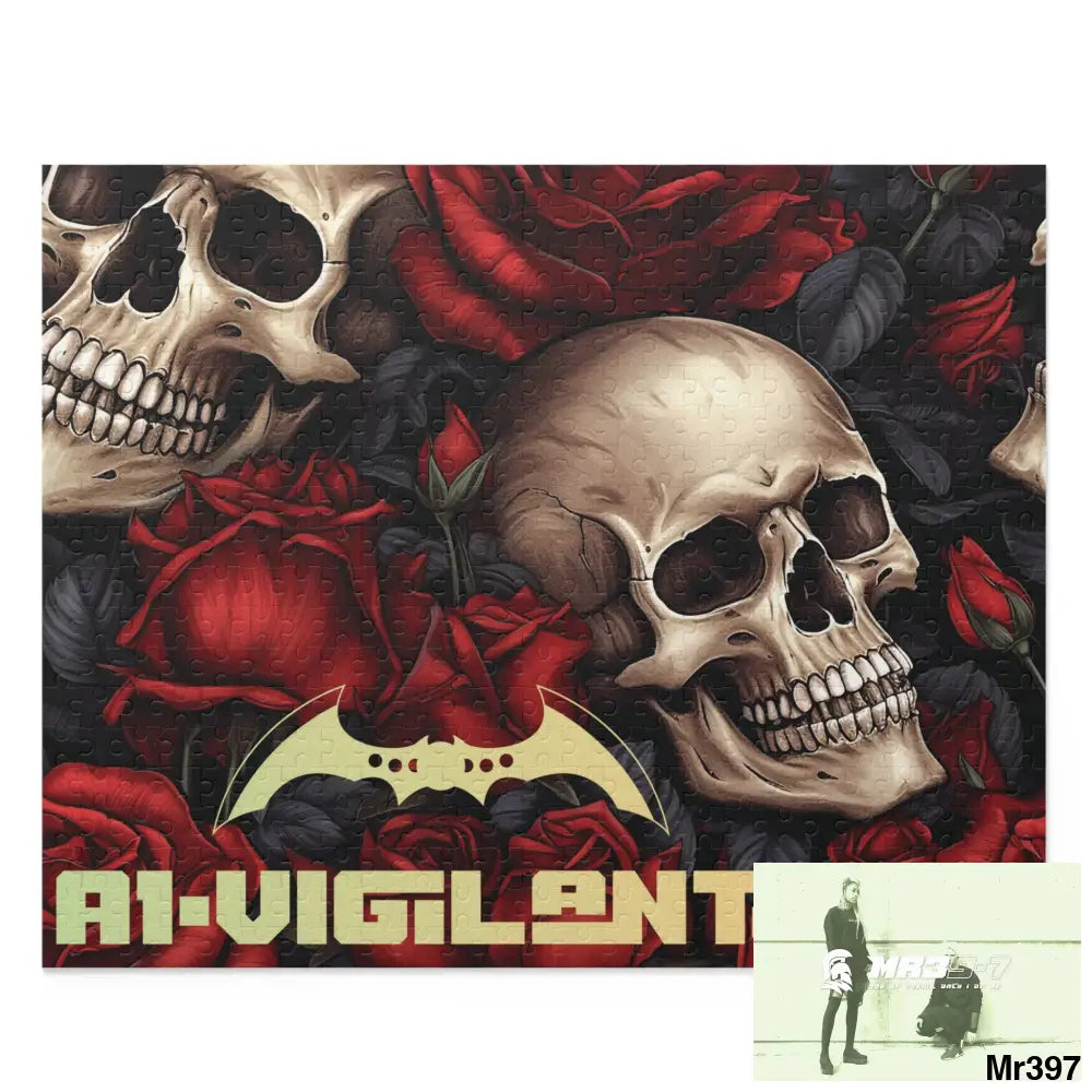 A1-vigilante Gothic skulls & Roses Puzzle (120 252 500-Piece) 20’’ × 16’’ (500 pcs) Puzzle