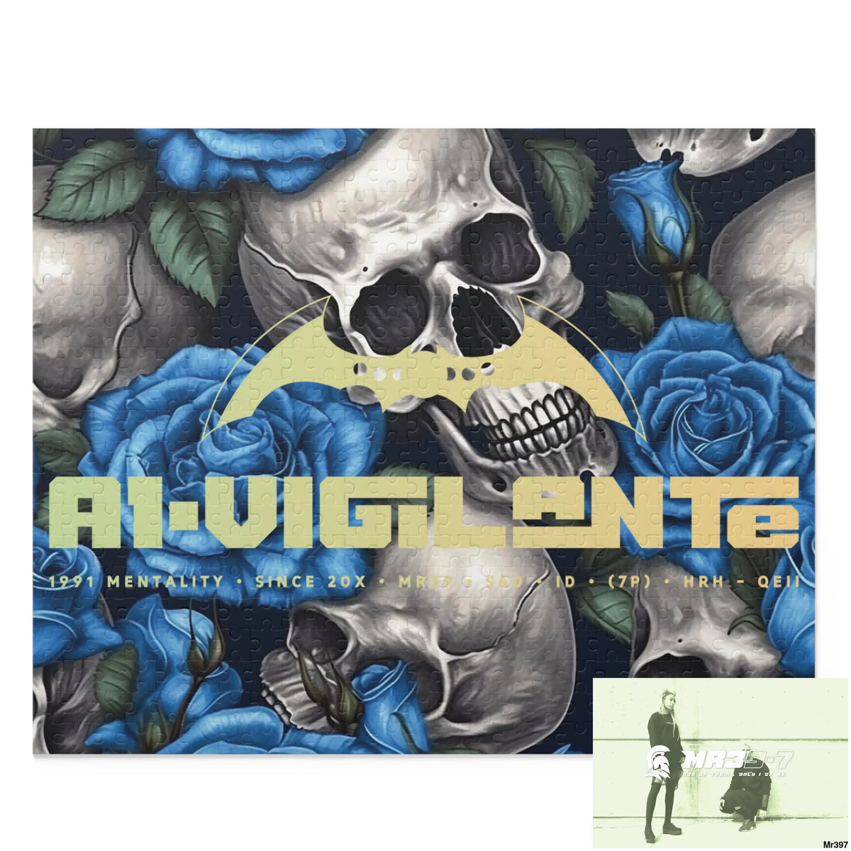A1-Vigilante Gothic skulls & Roses Puzzle (120 252 500-Piece) 20’’ × 16’’ (500 pcs) Puzzle