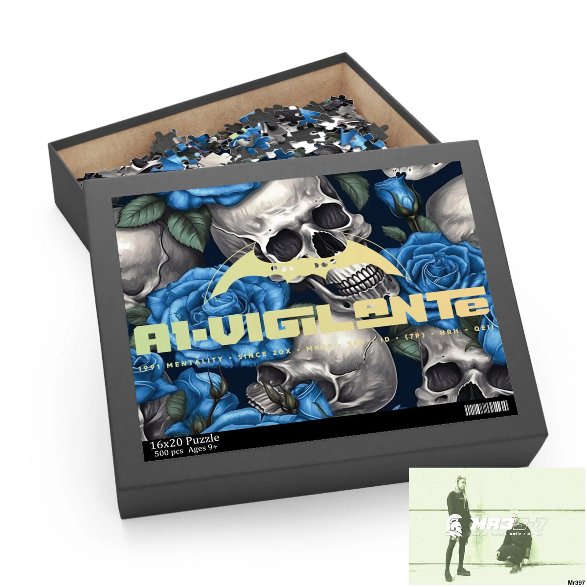 A1-Vigilante Gothic skulls & Roses Puzzle (120 252 500-Piece) Puzzle