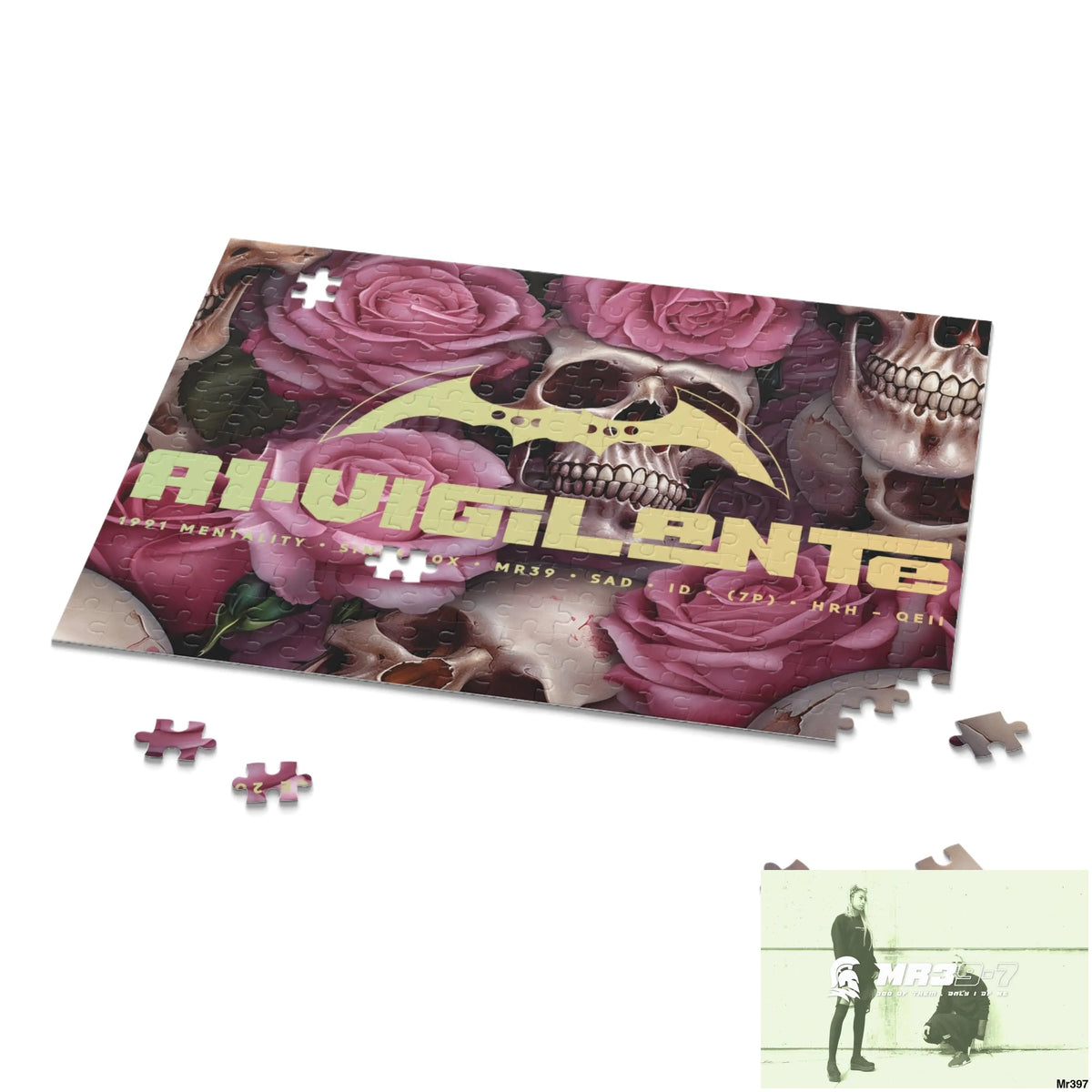 A1-Vigilante Gothic skulls & Roses Puzzle (120 252 500-Piece) Puzzle